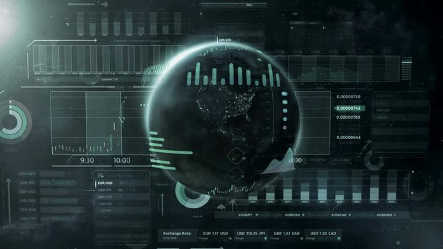Corporate infographics on the background of the planet earth.