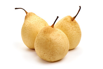 Fresh pears, isolated on white background