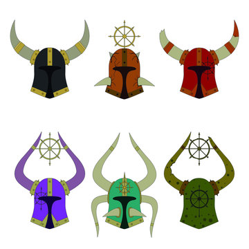 chaos helmets icons set in color