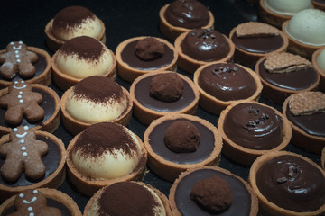 close up of Sweet tartlet pastries