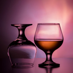 two glasses and play with light