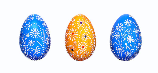 Easter eggs, hand-painted with acrylic paints, art