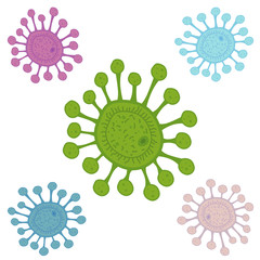 Vector colorful dangerous virus corona