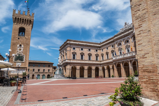 Giacomo Leopardi Square in the historical center of Recanati