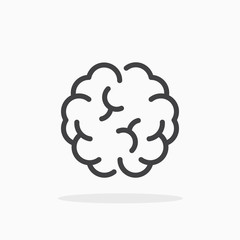 Brain icon in line style. Editable stroke.