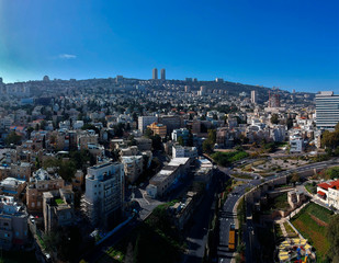Fototapeta na wymiar View of Haifa, Israel and mount Carmel 