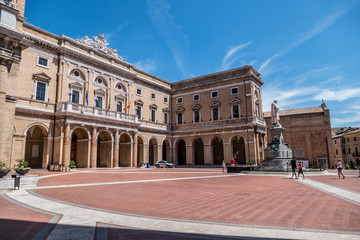 Giacomo Leopardi Square in the historical center of Recanati