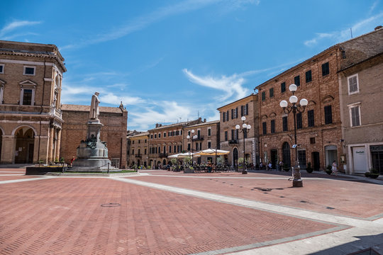 Giacomo Leopardi Square in the historical center of Recanati