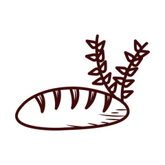 Isolated bread line style icon vector design