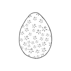 Hand drawn easter eggs with decoration. Doodle vector illustration in cute zenart style. Element for greeting cards, posters, stickers and seasonal design. Isolated on white background