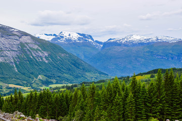 Fototapeta na wymiar Mountain landscape in Stryn municipality, Vestland county. Norway.