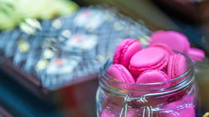 Strawberry Macarons Filled With Strawberry Cream