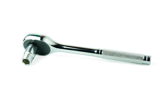 Socket spanner wrenches isolated on white background with clupping path
