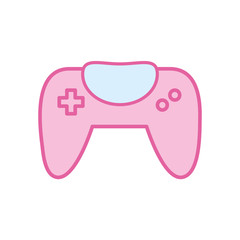 Isolated videogame control neon line and fill style icon vector design