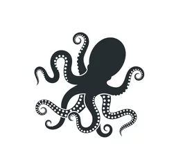 Fotobehang Octopus logo. Isolated octopus on white background © oleg7799