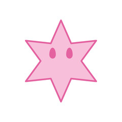 Isolated star cartoon neon line and fill style icon vector design