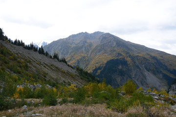 Hiking trail to Chalaadi Glacier in Mestia, Georgia