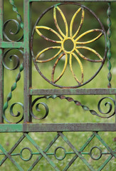 detail on the green fence