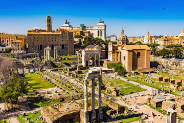 Ancient Forum Saturn Temple Curia Capitoline Hill Rome Italy