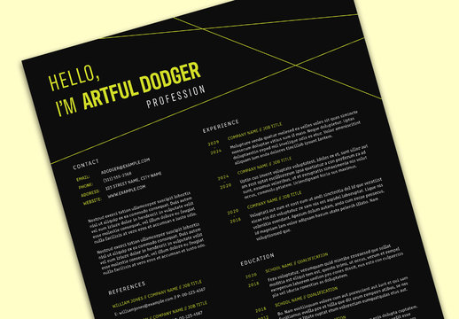 Black Resume Layout