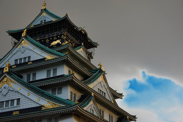 Iconic Osaka castle, Japan