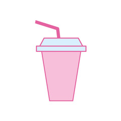 Isolated drink mug neon line and fill style icon vector design