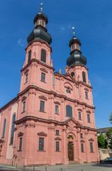 Fototapeta na wymiar Front facade of the Peterskirche church in Mainz, Germany