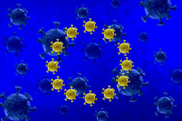 Fototapeta na wymiar Coronavirus in Europe on blue background. Health concept. Medical concept.
