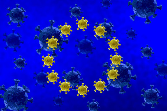 Coronavirus In Europe On Blue Background. Health Concept. Medical Concept.