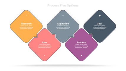 Business infographics. Chart with 5 parts, steps. Vector template.
