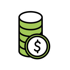 Isolated money coins line and fill style icon vector design