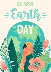 Earth Day. Save Nature. Vector design template