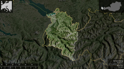 Vorarlberg, Austria - composition. Satellite