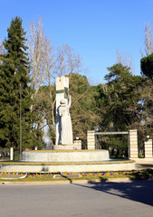 La Carrasca monument, tribute to the 19th century poet and writer Enrique Gil y Carrasco in Ponferrada, Leon, Spain.