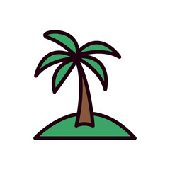 Isolated palm line and fill style icon vector design