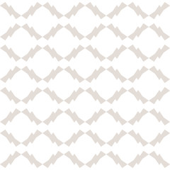 Subtle vector ornamental pattern in Asian style. Abstract geometric seamless texture with mesh, lace, grid, lattice. Delicate white and beige background. Luxury ornament design for decoration, fabric