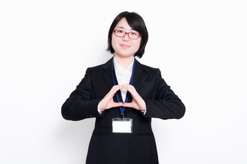 OKサインをするビジネスウーマン