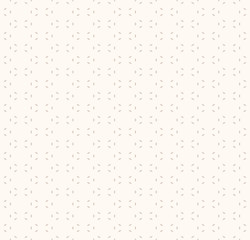 Subtle vector minimalist seamless pattern. Simple geometric texture in pastel colors. Abstract beige background with tiny rhombus shapes. Delicate design for decoration, fabric, linens, wallpapers