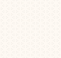Subtle vector minimalist seamless pattern. Simple geometric texture in pastel colors. Abstract beige background with tiny rhombus shapes. Delicate design for decoration, fabric, linens, wallpapers