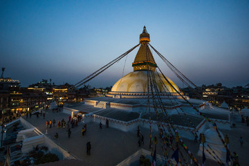 Buddha Stupa of Kathmandu during sunset