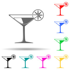 cocktail multi color style icon. Simple glyph, flat vector of party icons for ui and ux, website or mobile application