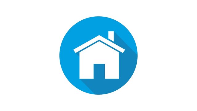 Blue motion graphic icon animation house