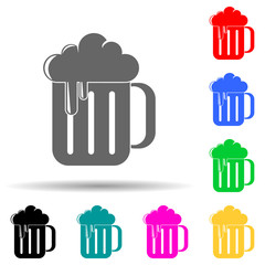 beer in a mug multi color style icon. Simple glyph, flat vector of party icons for ui and ux, website or mobile application