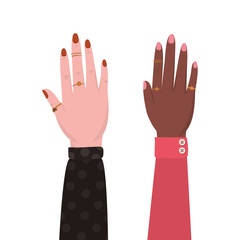 Obraz premium Isolated female hands vector design