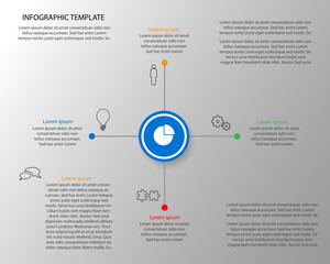 Company statistic information tempate with icons and place for text