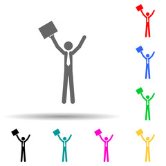 successful business man multi color style icon. Simple glyph, flat vector of people in work icons for ui and ux, website or mobile application