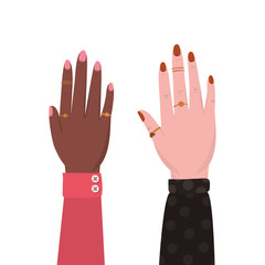 Isolated female hands vector design