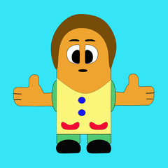 cartoon character in yellow shirt