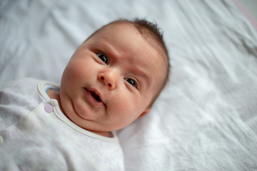 Portrait of a little newborn girl