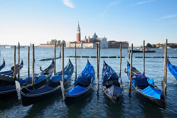 San Giorgio Maggiore cathedral with gondolas
